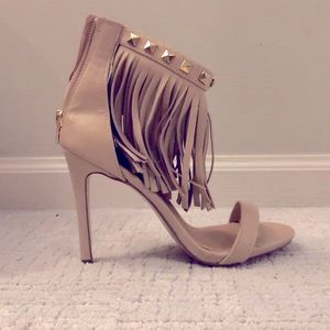 Nude Steve Madden Fringe Heels